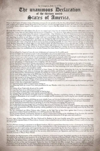 Declaración de Independencia laminada versión legible remasterizada Estados Unidos América Estados Unidos Revolución americana Historia Aula Maestro