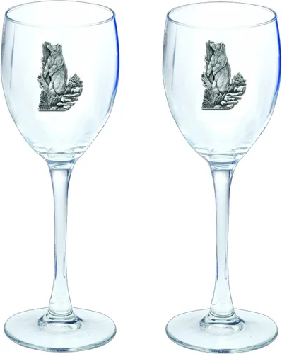 Miniatura 18 de Heritage Pewter Notre Dame - Juego de 2 copas de agua de vidrio de 12 onzas, vidrio de peltre hecho por expertos
