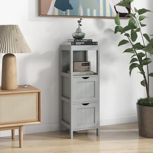 Miniatura 2 de Giantex Organizador de baño y armario de almacenamiento, soporte organizador de almacenamiento con 2 cajones extraíbles, dispositivo anti-caída