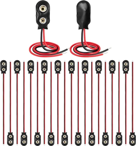 Miniatura 13 de CHANZON UL Wires 9 V Conector de batería Arduino Power Clip de cuero con centro positivo 0.083 in x 0.217 in Macho 5 Pack Jack T-Type para Arduino