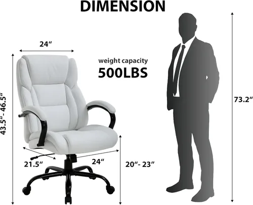 Miniatura 2 de Silla de oficina grande y alta, silla de oficina de masaje ejecutivo de 500 libras, escritorio de computadora de altura ajustable, silla de trabajo