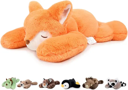 Miniatura 13 de Niuniu Daddy - Peluche con peso de dinosaurio verde de 24 pulgadas, almohada corporal grande para bebés, niñas o niños, juguete de felpa como regalo