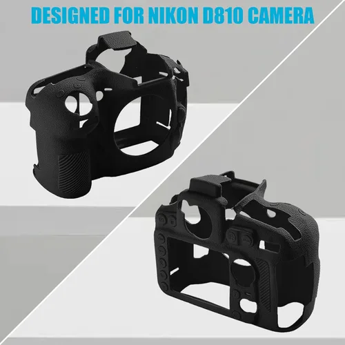 Miniatura 7 de Easy Hood Cubierta de la caja de la cámara para cámara digital Nikon D810 D810A (negro) Funda protectora de silicona suave, ligera, delgada