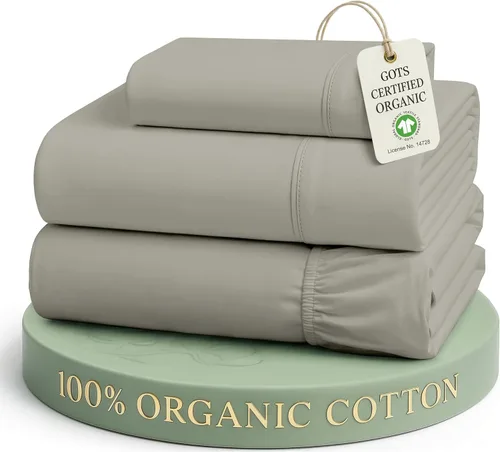 Miniatura 41 de Lane Linen Sábanas de cama tamaño Queen, juego de sábanas 100 % algodón orgánico, sábanas refrescantes suaves tamaño Queen, juego de sábanas Queen
