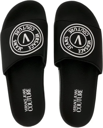 Miniatura 4 de Versace Jeans Couture Tobogán de piscina con logotipo de medallón negro para hombre