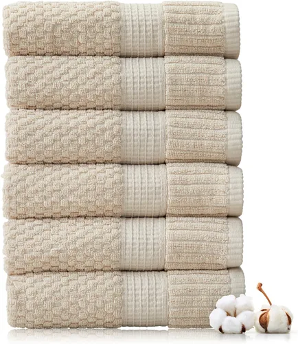 Miniatura 55 de NY Loft Juego de 4 toallas de baño 100% algodón, supersuaves y absorbentes, de secado rápido, 30 x 52 pulgadas, algodón texturizado y duradero
