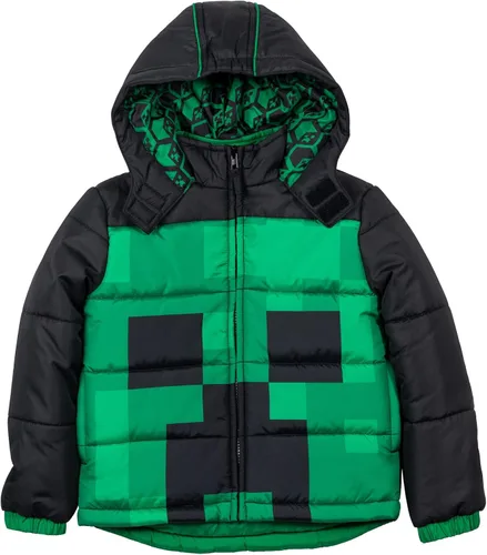 Miniatura 7 de Minecraft Steve Creeper - Abrigo de invierno con cremallera forro polar verde con licencia oficial de star wars silent one crew