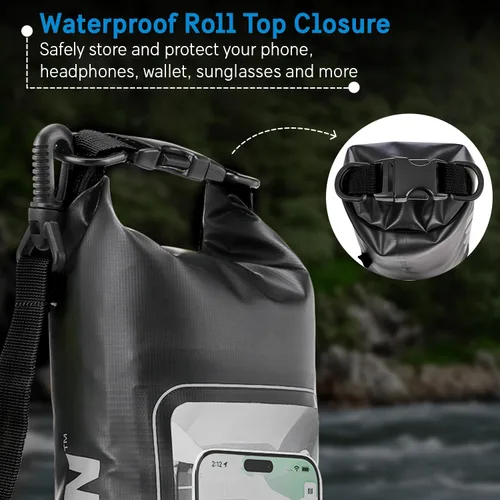 Miniatura 5 de Pelican - Marine Series - Bolsa seca resistente al agua (2.5 litros) con funda integrada para teléfono para hombres y mujeres, bolsa ligera
