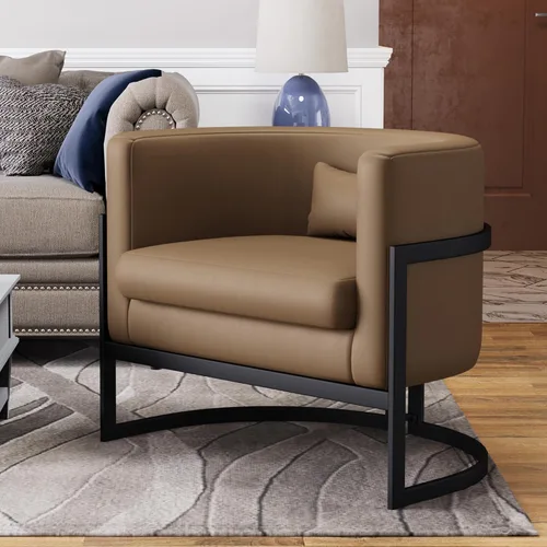 Miniatura 9 de Silla decorativa de terciopelo, moderna silla de barril con patas doradas, sillón tapizado para dormitorio, sala de estar, sofá, silla auxiliar