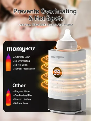 Miniatura 4 de MOMYEASY Calentador de biberones, calentador de biberones rápido para todos los biberones, calentador de leche con temporizador de visualización