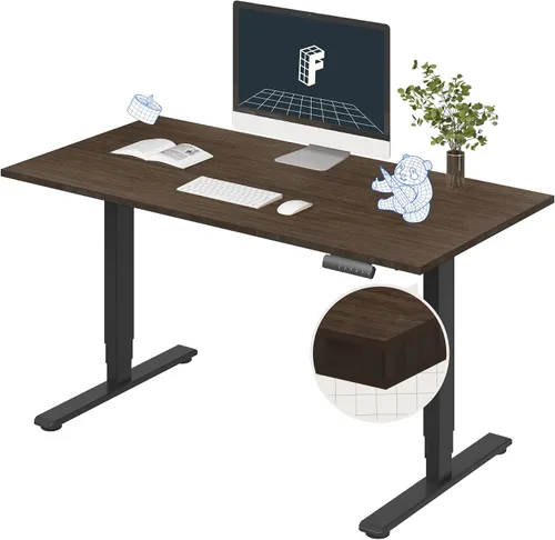 Miniatura 11 de FlexiSpot E6 Bamboo - Escritorio eléctrico de pie de 3 etapas con motor dual de 48 x 24 pulgadas, soporta 220 libras, altura ajustable con ajustes