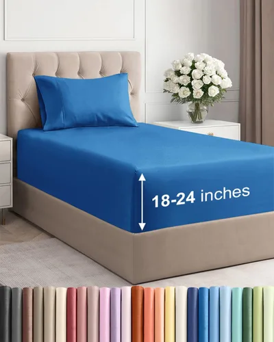 Miniatura 118 de Sábanas King divididas con bolsillos extra profundos, sábanas transpirables y refrescantes de 5 piezas, sábanas de lujo para hotel, suaves, sin 22