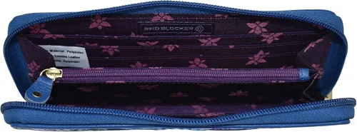 Miniatura 3 de Anuschka RFID Blocking Wristlet Travel Wallet - Wanderlust Collection - Nylon Fabric with Genuine Leather Trim and Artwork Print