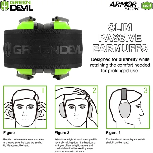 Miniatura 4 de GREEN DEVIL Reducción de ruido Protección auditiva Orejeras de seguridad pasiva Auriculares delgados para disparar rango de pistola Lima