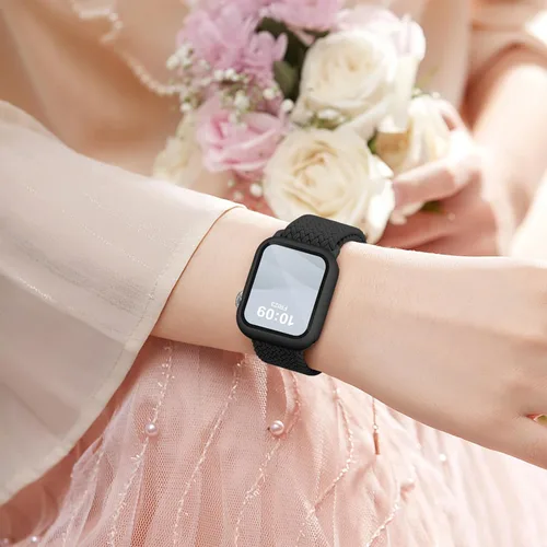 Miniatura 3 de Acextro Correa trenzada magnética y estuche compatible con Apple Watch Bands para mujeres y hombres 40mm 44mm 41mm 45mm 42mm 46mm, cubierta