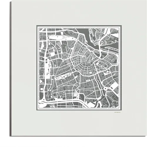 Miniatura 9 de O3 Design Studio Mapa de corte de papel Madrid negro mate de 20 x 20 pulgadas