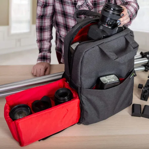 Miniatura 7 de Deco Gear Mochila multifunción para cámara SLR/DSLR con puerto de carga USB integrado para Canon, Nikon, Sony, compatible con cámaras sin espejo