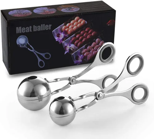 Miniatura 6 de Paquete de 2 pinzas de acero inoxidable para carne, ballers de carne de acero inoxidable, para hacer pasteles, albóndigas, para hacer hielo