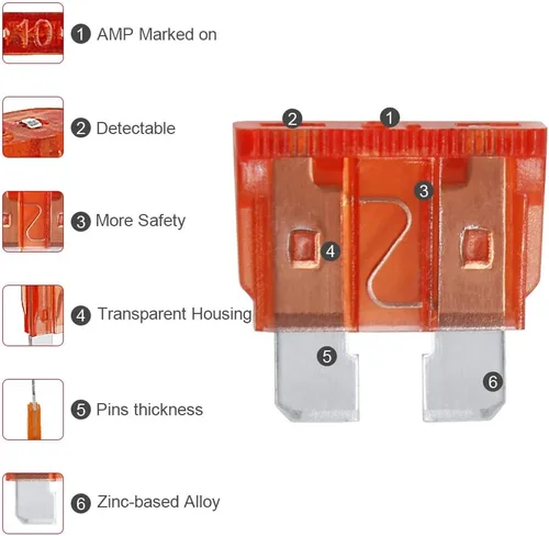 Miniatura 3 de AHL - fusibles de cuchilla para auto, moticicleta, camión, caja surtida, 5A 7.5A 10A 15A 20A 25A 30A 35A 40A 50A, 100