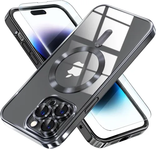 Miniatura 61 de Misea Funda magnética para iPhone 14 compatible con MagSafe [nunca amarillenta] [protección contra caídas de grado militar] protector completo