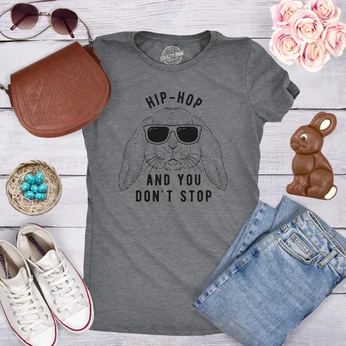 Miniatura 3 de Camiseta de hip hop and you Dont Stop para mujer, divertido regalo de Pascua para adultos sarcástico, Gris jaspeado oscuro