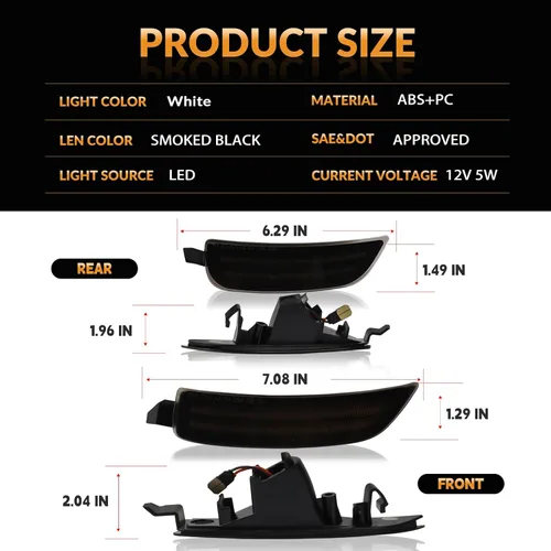 Miniatura 6 de Luces LED blancas de señalización laterales para parachoques delantero y trasero, reflectores de señal de estacionamiento para Mazda MX-5 Miata ND