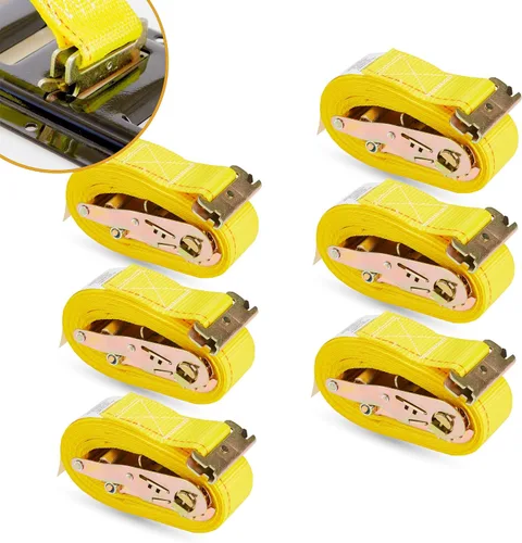Miniatura 11 de Paquete de 2 correas de trinquete E-Track de 2 pulgadas x 12 pies x 4,400 de fuerza para amarre de carga en remolque cerrado y camioneta por KODIAK