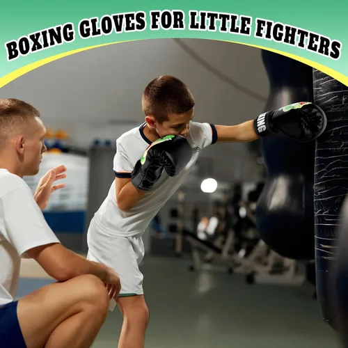Miniatura 7 de Guantes de boxeo para niños y niñas, guantes de entrenamiento de boxeo juvenil para niños de 3 a 9 años, guantes de entrenamiento de 4 onzas