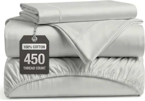 Miniatura 52 de LANE LINEN - Sábanas tamaño Split King para cama ajustable, 450 hilos, 100% algodón, 2 sábanas bajeras individuales XL, con bolsillo profundo