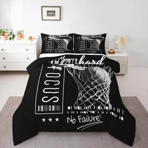 Miniatura 44 de Juego de ropa de cama de juegos de pelota, juego de edredón de baloncesto y fútbol, hexagonal, geométrico, deportivo, de plumón, béisbol, tenis