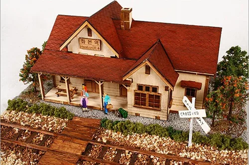 Miniatura 6 de Kit de modelo de madera de escritorio Estación pequeña - Hwabon
