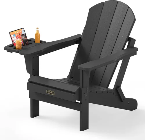 Miniatura 60 de SERWALL - Silla plegable Adirondack para patio, jardín, exterior, resistente a la intemperie, sillas para hoguera, color naranja