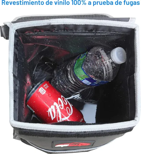 Miniatura 6 de EPAuto Basurero impermeable para automóvil con tapa y bolsillos de almacenamiento, 2.5 galones, color negro