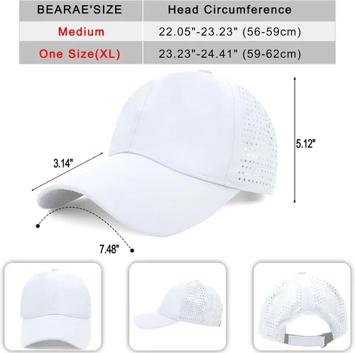Miniatura 3 de Gorra de béisbol de malla de gran tamaño para hombres y mujeres, gorra de secado rápido, ajustable, ligera, para deportes al aire libre