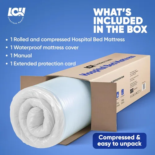 Miniatura 4 de Livaclean Health Colchón para cama de hospital, tamaño individual XL, 80 x 36 x 6 pulgadas, colchón médico de espuma viscoelástica de gel de 1.181