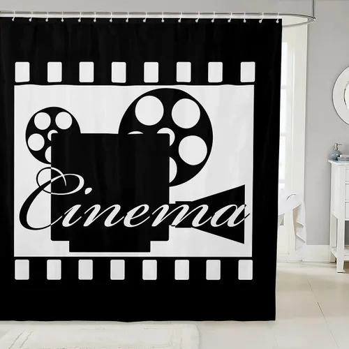 Miniatura 8 de Homewish Cortina de ducha con diseño de perros, juego de cortina de ducha de automóvil verde para niños y adultos, cortina de baño de verano