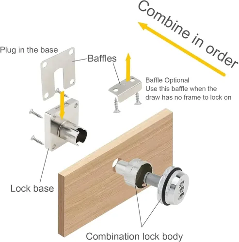 Miniatura 4 de Keyless Zinc Alloy Thickened Lock Tongue 3 Digital Combination Cam Square Base 1Pcs(7)
