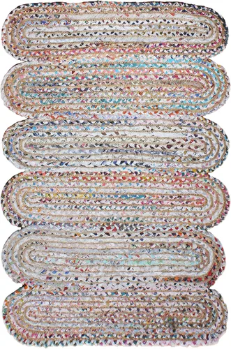 Miniatura 10 de Alfombra de área kilim de 2 x 3 pies, alfombra trenzada de yute beige, alfombra geométrica kilim de 0.27 pulgadas, alfombra de tejido plano