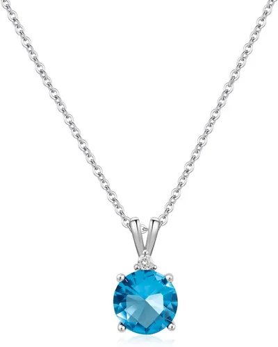 Miniatura 14 de 8mm Round Cubic Zirconia Sterling Silver Necklace Dainty Necklace Birthstone Jewelry Pendant Necklaces for Women