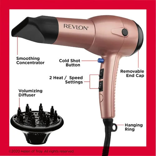 Miniatura 5 de Revlon Secador de pelo ligero y rápido Impresionantes golpes de 1875 W fácil y cómodamente