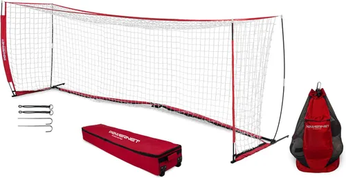 Miniatura 7 de PowerNet Carli Lloyd - Paquete de red portátil estilo arco y bolsa de transporte de pelota grande, configuración rápida ultra portátil, portería