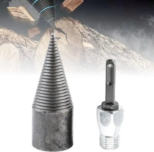 Miniatura 8 de Wood Log Splitter Firewood Drill Bit, Removable Wood Splitter Drill Bits, Heavy Duty Drill Screw Cone Driver with Square/Round Handle for