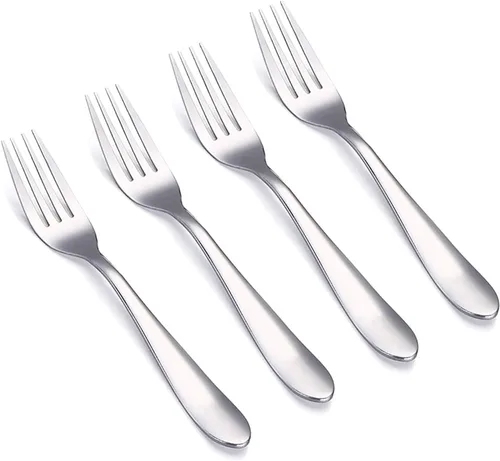 VANRA Juego de 4 tenedores para niños de acero inoxidable tenedores de cena para niños Juego de cubiertos plateados de 5.7 pulgadas (4 tenedores)