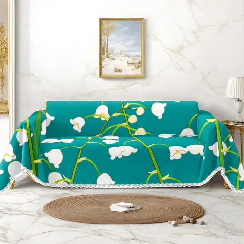 Miniatura 11 de Funda de sofá con estampado de flores y mariposas, fundas para sofá, fundas para sillón, funda resistente a las manchas, protector universal