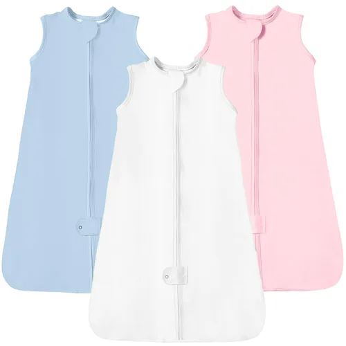 Miniatura 33 de TotAha Saco de dormir para bebés de 6 a 12 meses, paquete de 3, saco de dormir transpirable para bebé, niña, niño, manta usable con cremallera Azul