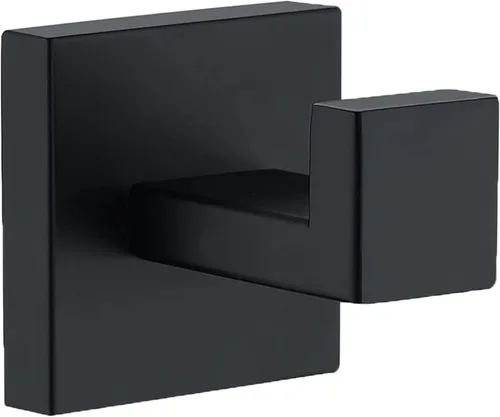 Miniatura 11 de Ganchos para toallas para baños, gancho negro mate para toallas de cocina y baño, gancho de acero inoxidable SUS304, ganchos resistentes para colgar