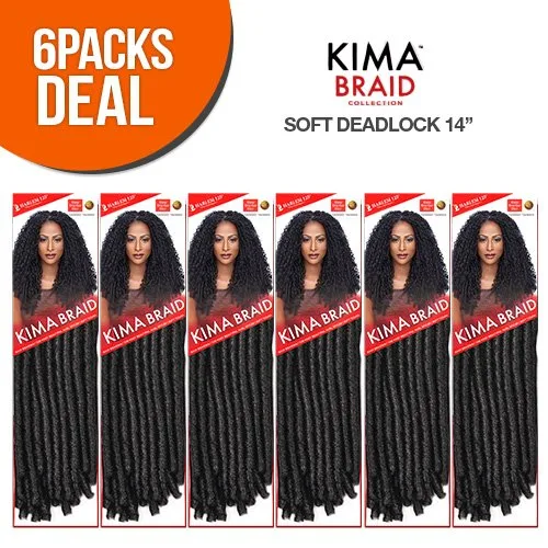 Miniatura 3 de Harlem125 Trenzas de pelo sintético Kima Braid Soft Dreadlock de 14 pulgadas (paquete de 6, 1)