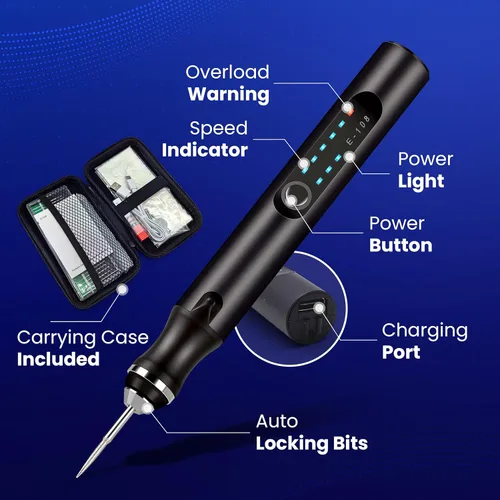 Miniatura 3 de ELK Bolígrafo Personalizador de Grabado para Todos los Materiales - Recargable, Inalámbrico y Amigable para Principiantes - Graba 50+ Superficies