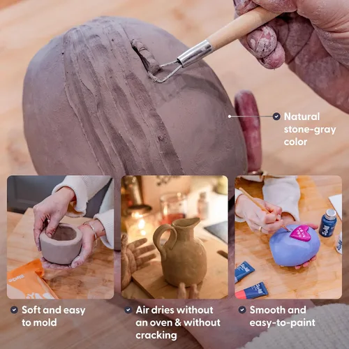Miniatura 3 de Sculpd Arcilla seca al aire – Arcilla para esculpir y modelar de alta calidad para artes y manualidades – Arcilla suave autoendurecible
