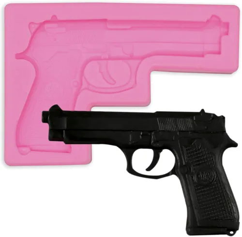 2 moldes de silicona para pistola de pistola, pistola suave 3D para panecillos, tapetes de impresión barroco, pudín, chocolate, cubitos de hielo,